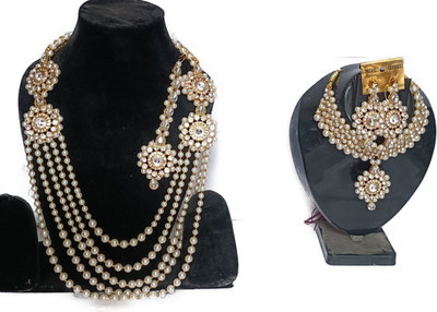 JMBW INTERNATIONAL Brass White Jewellery Set(Pack of 1)