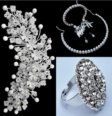 Mmu Fashion Alloy Silver Silver Jewellery Set(Pack of 4)