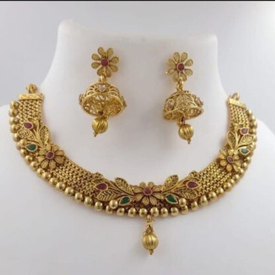 Manmohini Copper, Alloy Gold-plated Gold Jewellery Set(Pack of 1)