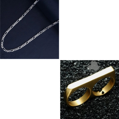 MAATRCHAAYA Stainless Steel Sterling Silver, Gold-plated Silver, Gold Jewellery Set(Pack of 2)