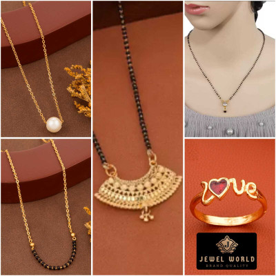 Jewel WORLD Brass, Alloy Gold-plated Multicolor Jewellery Set(Pack of 5)