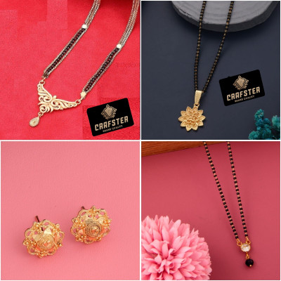 CRAFTSTER Brass, Alloy Gold-plated Multicolor Jewellery Set(Pack of 4)