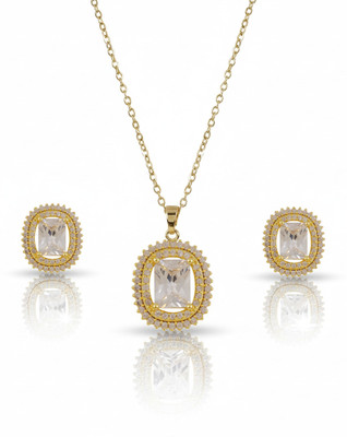 Sayda Jewels Alloy Gold, White Jewellery Set(Pack of 1)