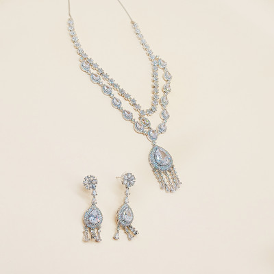 Erumjewellery Sterling Silver Silver White Jewellery Set(Pack of 1)