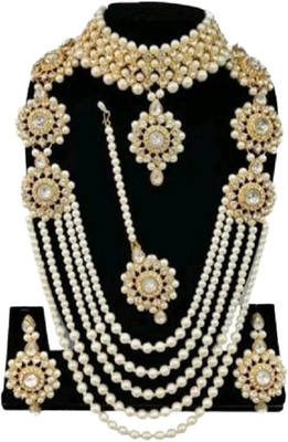 Sial Alloy Gold-plated White Jewellery Set(Pack of 1)
