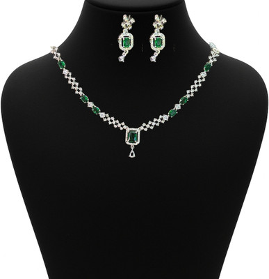 Amoha Lifestyle Alloy Silver Green, Silver Jewellery Set(Pack of 3)