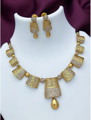 ROFARWORD Brass, Copper Gold-plated Gold Jewellery Set(Pack of 1)