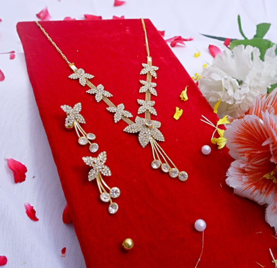 VED CREATION Alloy Gold-plated Gold Jewellery Set(Pack of 1)
