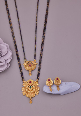 house of common Brass Gold-plated Gold Jewellery Set(Pack of 3)