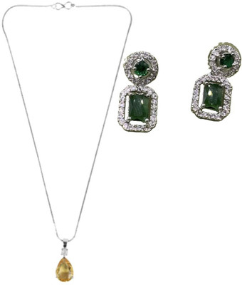 SKG Fashions Stone Yellow, Green Jewellery Set(Pack of 1)
