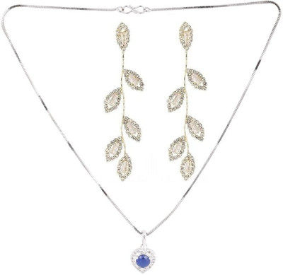 SKG Fashions Stone Blue, Silver Jewellery Set(Pack of 1)