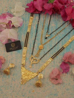 Sangria Brass Gold-plated Gold, Black Jewellery Set(Pack of 1)