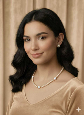 Mohini enterprises Mother of Pearl Gold-plated Beige, White Jewellery Set(Pack of 1)