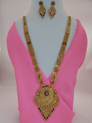 Ruby Tex Brass Gold-plated Gold Jewellery Set(Pack of 1)