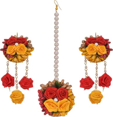 Siddhivinayak Fabric Red, Yellow, White Jewellery Set(Pack of 1)