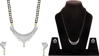 P R Production Oxidised Silver Multicolor Jewellery Set(Pack of 2)