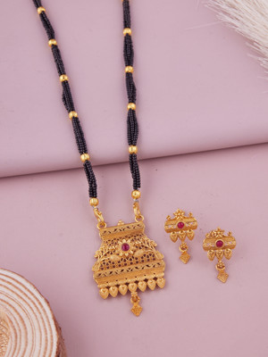 BELLADOR Brass Gold-plated Gold Jewellery Set(Pack of 1)
