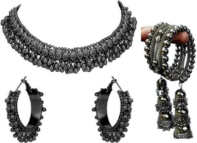 JMBW INTERNATIONAL Oxidised Silver Black Jewellery Set(Pack of 1)