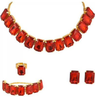 JMBW INTERNATIONAL Alloy Red Jewellery Set(Pack of 1)