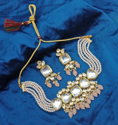 Aashish Imitation Alloy Gold-plated Orange Jewellery Set(Pack of 1)