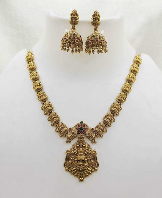 Shilpa Creation Brass Green, Gold Jewellery Set(Pack of 1)