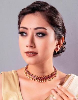 Radian Alloy Gold-plated Pink Jewellery Set(Pack of 1)