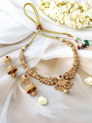 RUBANS Brass Gold-plated Gold Jewellery Set(Pack of 2)