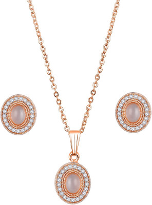 Anxvi Alloy Rhodium Rose Gold Jewellery Set(Pack of 3)