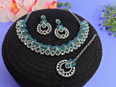 VATSALYA creation Alloy Gold-plated Turquoise Jewellery Set(Pack of 1)