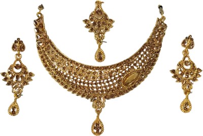 Sherly fashion Alloy Gold-plated Gold Jewellery Set(Pack of 3)