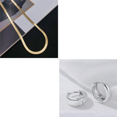 MAATRCHAAYA Stainless Steel Gold-plated, Sterling Silver Gold, Silver Jewellery Set(Pack of 2)