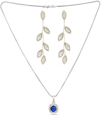 SRK Fashions Alloy Blue, Silver Jewellery Set(Pack of 1)