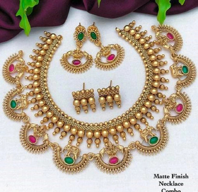 house of common Alloy Gold-plated Multicolor Jewellery Set(Pack of 1)