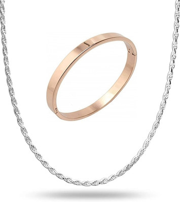 mattrachaya Brass, Stainless Steel Sterling Silver, Gold-plated Silver, Rose Gold Jewellery Set(Pack of 2)