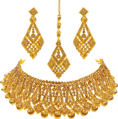 Rhymee Alloy Gold-plated Gold Jewellery Set(Pack of 1)