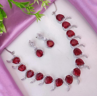 RATNAMAHAL Stainless Steel Red Jewellery Set(Pack of 1)