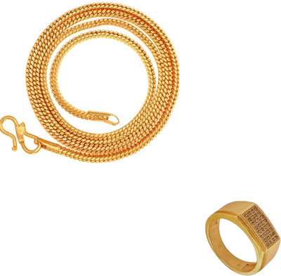 house of common Brass Gold-plated Gold Jewellery Set(Pack of 2)