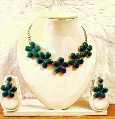 JN Handicraft Alloy Green Jewellery Set(Pack of 1)