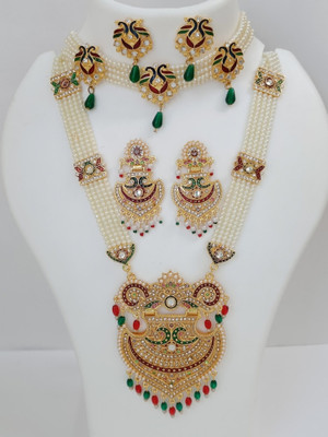 Krishna Creation Alloy Gold-plated Gold Jewellery Set(Pack of 1)