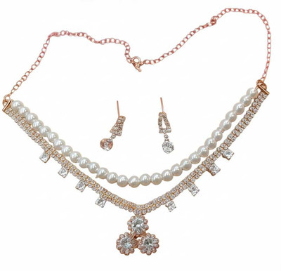Trinetra creations Alloy Rose Gold Jewellery Set(Pack of 1)