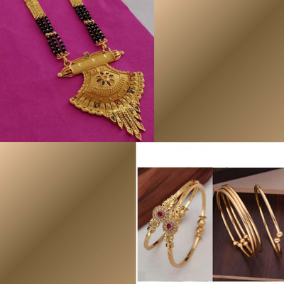 brado jewellery Brass Gold-plated Red, Silver Jewellery Set(Pack of 3)