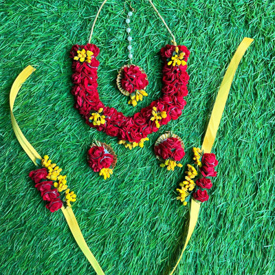 RUDRIKA Fabric Yellow Jewellery Set(Pack of 1)