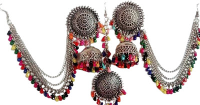 Ruhi Alloy Silver Multicolor Jewellery Set(Pack of 1)