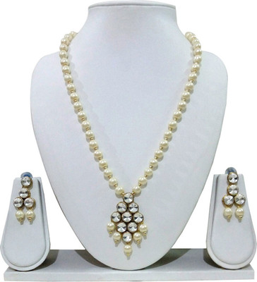 DHIVARA Brass Copper White Jewellery Set(Pack of 1)