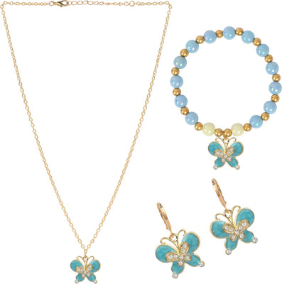 Asthetika Kids Alloy Blue Jewellery Set(Pack of 3)