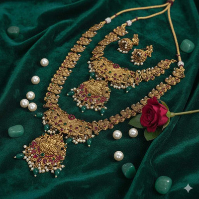 FIMBUL Alloy Gold-plated Gold Jewellery Set(Pack of 3)