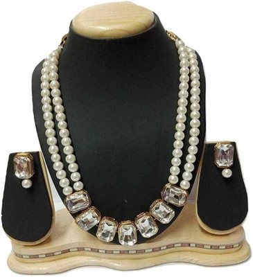 BJ JEWEL Alloy White, Gold Jewellery Set(Pack of 1)
