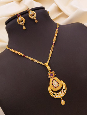 sakimo Brass Gold-plated Gold Jewellery Set(Pack of 1)