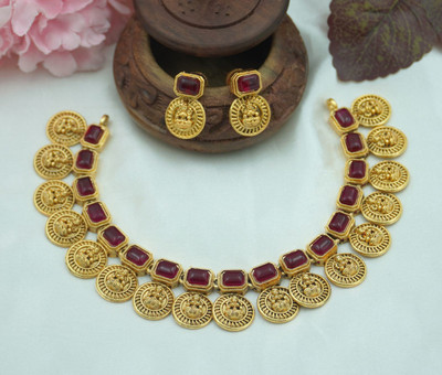 DC Alloy Maroon Jewellery Set(Pack of 1)