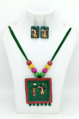 ADRIZA'S Terracotta Green Jewellery Set(Pack of 1)